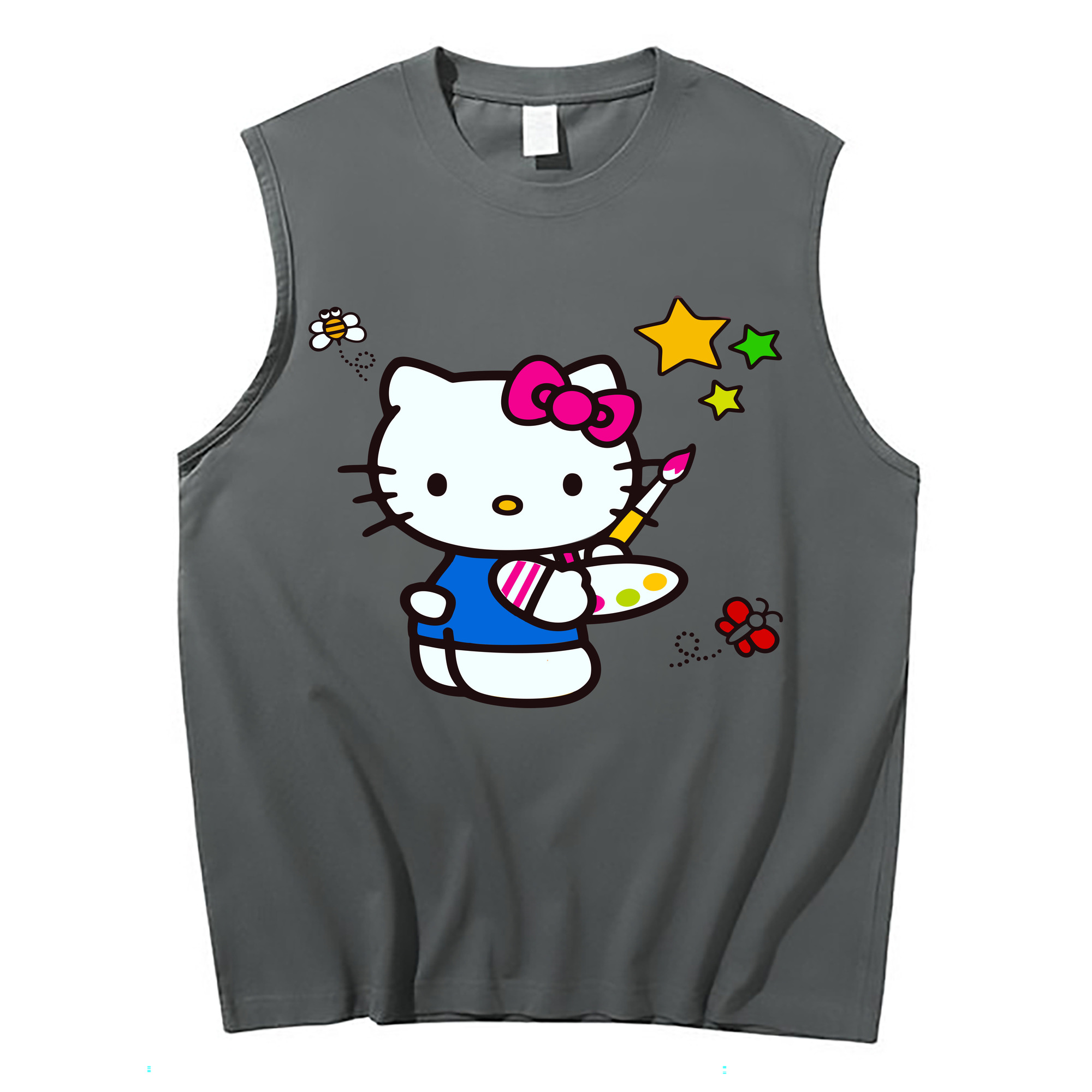 （画像用） Hello Kitty ハローキティ コットン100％タンクトップ（フロントプリント）